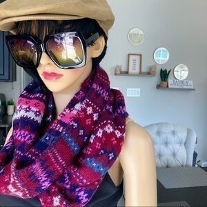 💋 SO Kohl’s fairisle infinity knit winter ski scarf 🧣
